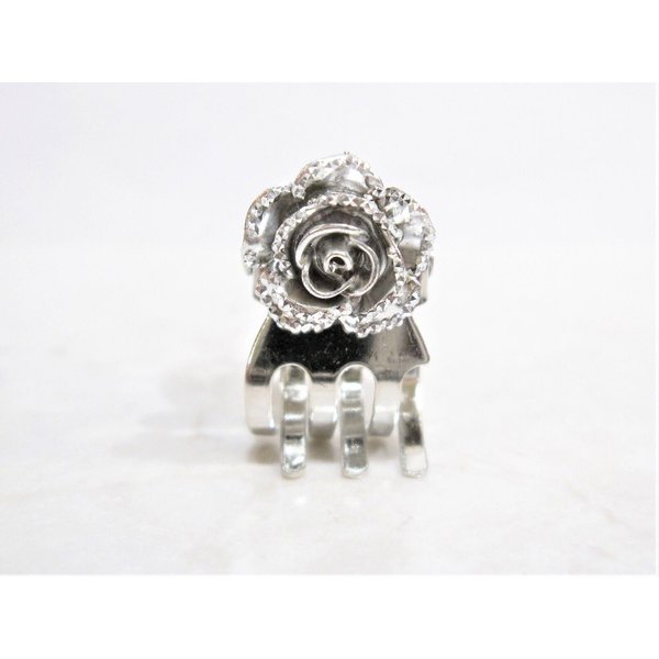 Generic Tiny mini silver metal silver flower hair claw clip