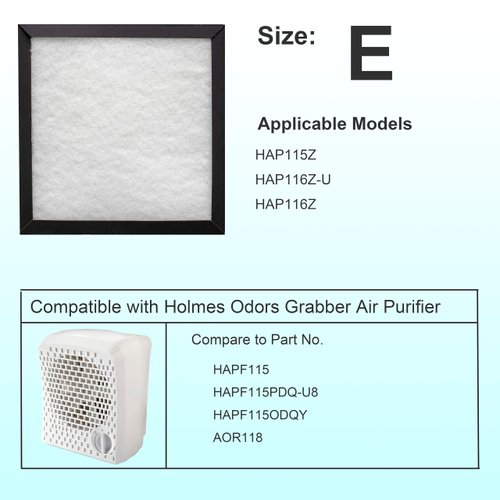 Lhari 5-Pack HAP116Z Replacement Filter, Compatible with Holmes E Odor Grabber Air Purifier, Compare to Part # AOR115, AOR118, AOR118B, HAPF115, HAPF115PDQ-U8, HAPF115PDQ-U