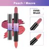 Wismee Dual-Ended Cream Blush Stick,Cream Blush Makeup Stick,Buildable Blush Stick for Cheeks Long Wearing,Easy Application,Lightweight Multi Stick,Plum & Peach