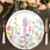 KFJBPB 72 Pcs Wildflower Paper Plates and Napkins Party Supplies, Floral Party Plates and Napkins Tableware Set for Spring Summer Picnic Wedding Birthday Baby Shower Tea Party Decorations Serves 24