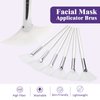 6 Pieces Fan Mask Brushes Soft Fan Facial Mask Applicator Tools Brush Makeup Brushes Cosmetic Tools with Handle for Peel Mask Makeup Women Girls (White Hair)