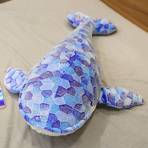 JOSON Soft Blue Whale Plush Toy, Big Blue Whale Plush Pillow, Fun Gifts for Brave Boys and Girls Room Blue Whale Decor (27.6in/70cm)