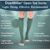 Doc Miller Open Toe Compression Socks Women and Men, 20-30 mmHg Toeless Compression Socks Women, Support Circulation Shin Splints and Calf Recovery, Varicose Veins, 1 Pair (Dark Green, Small)