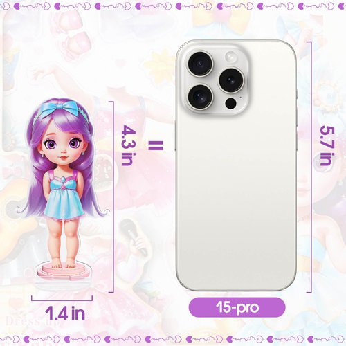 Magnetic Dress Up Dolls,Paper Dolls for Girls Ages 4-10,DIY Princess Magnetic Dress-Up Doll Pretend Play Set, Great for Girl Birthday (Joy)