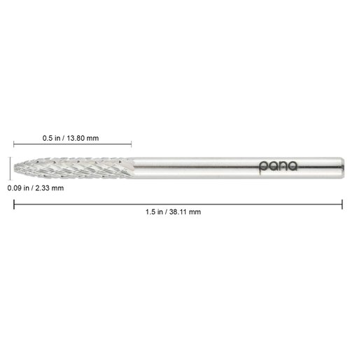 PANA 3/32" Cuticle Clean Nail Carbide Bit for Professional, Nail Salon, Nail Trimmer, Under Nail Cleaner, Electric Drill Machine, Manicure Tools (Silver-UNC, Fine)