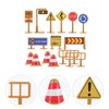 iplusmile Kids Toys 30pcs Traffic Road Signs Playset Street Signs Play Traffic Light Toys Traffic Cone Barricade Signs Crosswalk Signal Toys for Kids Educational Toy Mini Toys Mini Toys