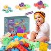 ROHSCE Baby Soft Blocks Building Block Toys, Blocks for Babies 6 Months and Up STEM Educational Toddler Gifts, Baby Soft Rubber Blocks Big Building Blocks Sensory Toys, 46PCS