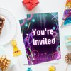 Soiceu Laser Tag Birthday Party Invitations with Envelopes Set of 20 Neon Laser Tag Birthday Party Invites Glow Laser Tag