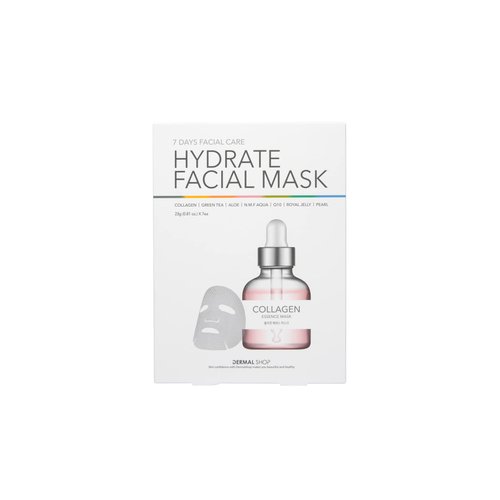 Dermal Shop Hydrate Facial Mask - 7 Masks for Daily Use - Skincare Sheet for Oily, Dry, Sensitive Skin - Anti Aging Full Face Mask - Moisturize & Tighten Your Skin