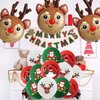 HADCKJA Reindeer Balloons Christmas Party Supplies Christmas Balloons Reindeer Foil Balloon Christmas Latex Balloon for Christmas Party Decorations Christmas Theme Birthday Decorations 15Pcs