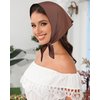 AWAYTR 3Pcs Hair Bandanas Head Kerchief for Women Girls Tie-Back Boho Hair Scarf Headband Bandana Triangle Head Scarf (Solid Color - Beige/Khaki/Brown)