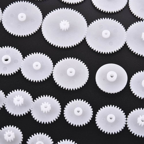 ZEZEFUFU 58 Pack Different Size Plastic Gear Modulus 0.5 Assortment RC Car Robot Toy Motor