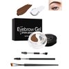 Eyebrow Pomade Brow Gel,2-in-1 caramel &Clear Eyebrow Color Wax with Brushes,Long-Lasting Waterproof High Pigment Cream Brow Pen Pomade,Tinted Brow Gel Eyebrows Shape Filler Makeup for Women-05