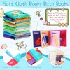 Mooliwe 24 Pcs Baby Bath Books, Nontoxic Fabric Soft Crinkly Cloth Books, Infants Toddlers Touch, Early Education Toys Birthday Gifts, Learning Books for Toddlers, Infants, and Kids