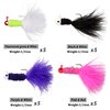 Marabou Jigs Fishing Lure Kit - 20pcs Fishing Jigs Heads Feather Hair Jig for Perch Panfish Bass Pike Walleye Trout