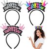 3 PACK Happy Birthday Headband, Happy Birthday Crown Hairband, Rainbow Birthday Tiara, Birthday Crown for Women