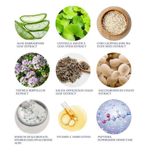 ROYAL HERB EX LOTION Face, Neck and Décolleté Moisturizer with Aloe Vera, Hyaluronic Acid, Yeast Extract and Gold, 1.18 FL OZ / 35ml