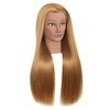 LECIPO 30 Inch Blonde 80% Human Hair Mannequin Head with Stand for Hairdresser Practice Braiding Styling Cosmetology Manikin Doll Training Head