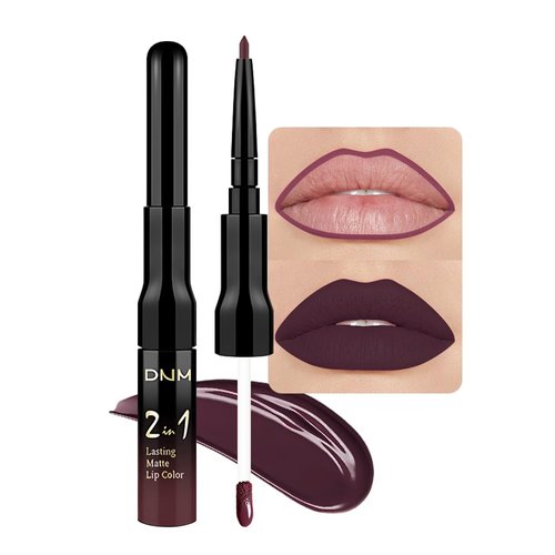 evpct 1Pcs Dark Wine Red Lip Stain Paint Matte Lip Liner and Lipstick Set Long Lasting Smudge Proof labiales matte mate larga duracion listip 24 hours a prueba de agua mate 24 horas originales,17#