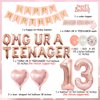 Teenager Birthday Party Decoration 13th Birthday Party Decorations for Girls with Rose Gold Omg Ur A Teenager Balloons Banner Sash Tinsel Cake Topper