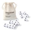 COHHFWPD Crossword Solitaire Dice Game, Dice Game with 15 Letters Dice, Funny Family Game for Christmas Night, Travel Game with in Canvas Bag (White dice)