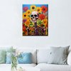 Graffitic Human Skeleton Oil Paint by Number Human Body Skull Painting by Numbers for Adults Kid Day of The Dead Digital Wall Art Home Modern Decor Sunflowers Artwork Boho Gift 16x20Inch(Frameless)