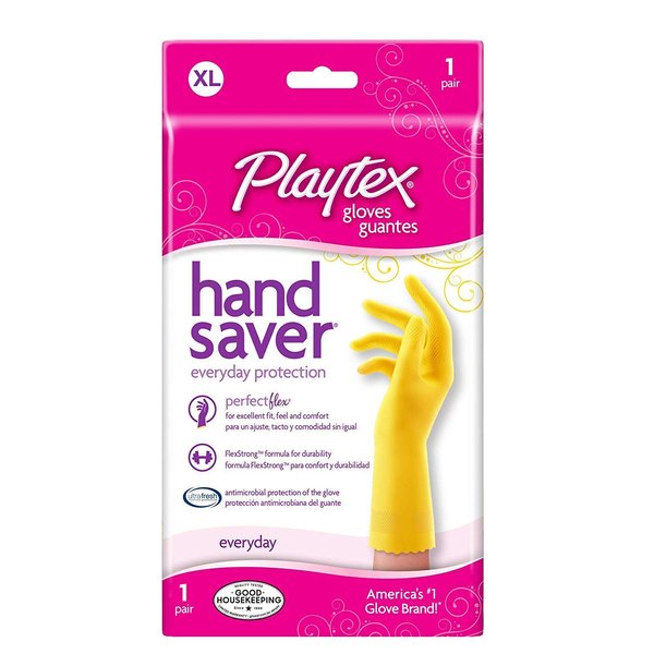 PLAYTEX HandSaver Rubber Gloves for Kitchen and Household Cleaning (8 Pairs), XL
