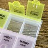 INVODA Pill Case 7 Day Weekly Pill Box with Medication Reminder Pill Organizer - Morning Noon Evening Daily 21 Detachable Compartments (3x7)