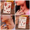 Oottati 15 Sheets Halloween Looks Real Fake Scar Eye Spider Wound Horror Monster Skull Blood Hand Temporary Tattoos Suit for Kids