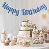 MonMon & Craft Happy Birthday Banner/Children Adults Boys Girls Birthday Party Decor/Birthday Party Decorations Blue Glitter