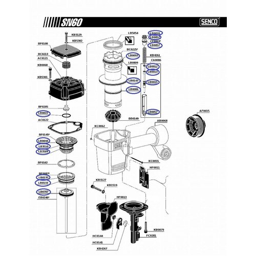 O Ring Replacement Rebuild Kit For Senco Framing Nailer SN60 SN65