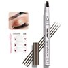 Eyebrow Pen,MoonKong 4 Point Eyebrow Pencil Waterproof Eye Brown Makeup,Eyebrow Kits with 3 Eyebrow Stencil,1 Brow Razor(2# Light Brown)