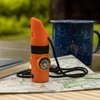 7 in 1 Survival Whistle Multi-Case with LED Flashlight Compass Mirror - Orange