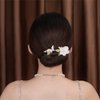 Ins Style Elegant Lazy Hair Curler, Crystal Hair Bun Maker, French Twist Hairstyle Bun Hair Accessories (Peach Blossom)