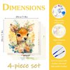bleihum 4 Pack Paint by Numbers Kit for Kids Ages 4-8-12, Animal Paint by Number for Kids, DIY Acrylic Oil Painting Kit for Wall Decor Gift(Frameless,8X8inch)