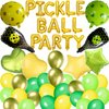 49 Pieces Pickleball Party Decorations Pickleball Balloon Arch Birthday Party Supplies Pickleball Racket Balloons Latex Balloons for Pickleball Theme Birthday Party Sports Baby Shower Party (Gold)