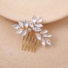PTORIZNY Wedding Rhinestone Hair Comb Crystal Bride Hair Combs Silver Bridal Side Hair Combs Wedding Bride Hairpiece Hair Accessories for Women (Gold)