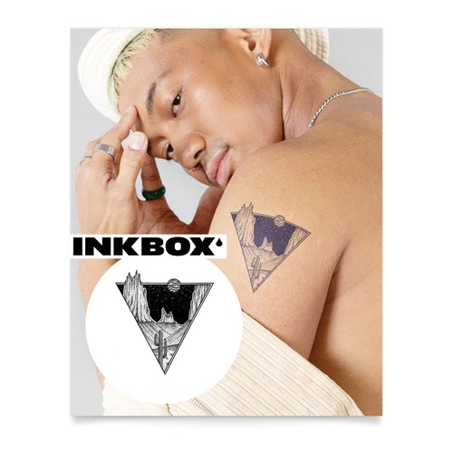 Inkbox Temporary Tattoos, Semi-Permanent Tattoo, One Premium Easy Long Lasting, Water-Resistant Temp Tattoo with For Now Ink - Lasts 1-2 Weeks, Way Out West, 4 x 4 in