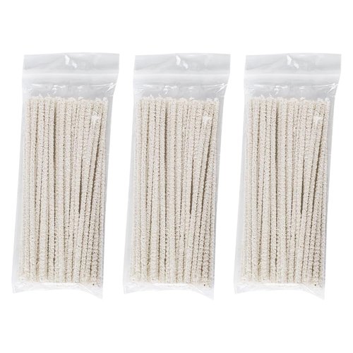 ccHuDE 200 Pcs 6 Inch Pipe Cleaners Long Fuzzy Sticks Craft Art Pipe Cleaners Soft Stem Pipe Cleaners Hard Bristle Pipe Cleaner for DIY Decorations Beige