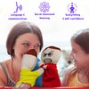 6 Pack Feeling Hand Puppets for Kids with 6 Emotions, with Moveable Arms, Soft Plush Hand Puppets for Toddlers, Early Education Toys, Social Emotional Learning Activities