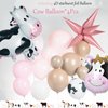 Pink Cow Balloon Garland Kit Cow Print and Pastel Pink White Tan Cowgirl Balloons for Girl my first rodeo birthday party decorations holy cow im one supplies