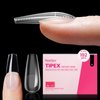 Beetles Tipex Instant Apex Nail Tips, 192Pcs 16 Sizes Pre-Building & Pre-Etched Gel Nail Tips Medium Coffin Thicker Acrylic Nails Strong Full Cover False Nail Extension Press-on Nails for Flat Nails