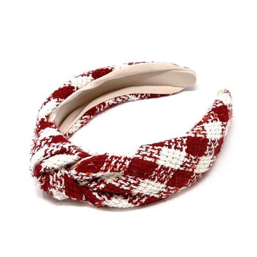 Bowbear Trendy Top Knotted Wide Headbands, Classic Red and White