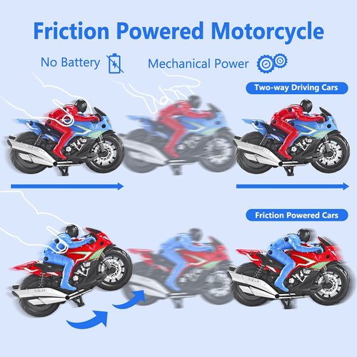 Vioziot Toy Figure Motorcycles - Fun Motorcycle Toys for Kids 3-8 Toddler to Kids Ages 1-8 Hot Wheels Diecast Motorcycle Collection