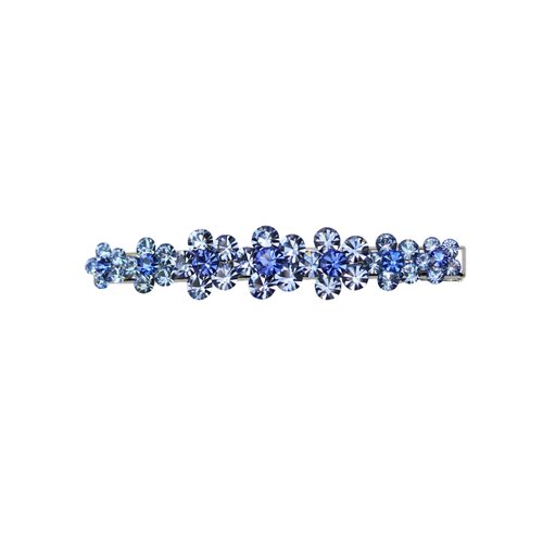 Faship Gorgeous Blue Crystal Floral Small Alligator Hair Clip