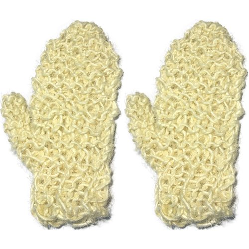 2 PACK 100% Natural Exfoliating Sisal Fiber Loofah Glove Mitt Mitten - Bath Sponge Scrubber Remove Dead Skin - Great for Skin Care in the Bath - Spa or Shower For Human or Pets