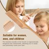 MenGate 2Pcs Boar Bristle Round Brush Set for Blow Drying, Natural Wooden Rat Tail Comb Hair Brush for Women Men and Kids Curling, Styling, Volume & Shine