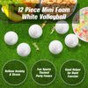 Civaner 12 Pieces Mini Volleyball Stress Balls Bulk 2.5 Inch Foam Sports Relief Stress Ball Soft Small Volleyball Toys Ball Decorations for Party Favor School Carnival Reward Gift Filler (White)