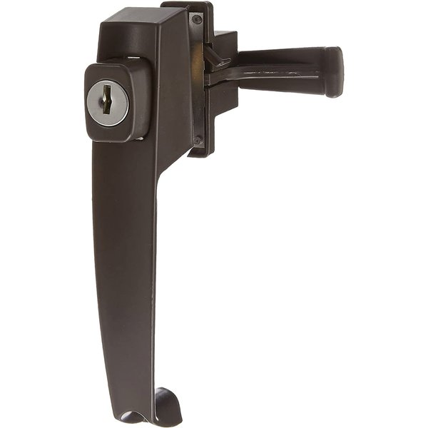 Wright Products - Tie Down Keyed Push Button Door Latch for Screen and Storm Doors, Florida Bronze