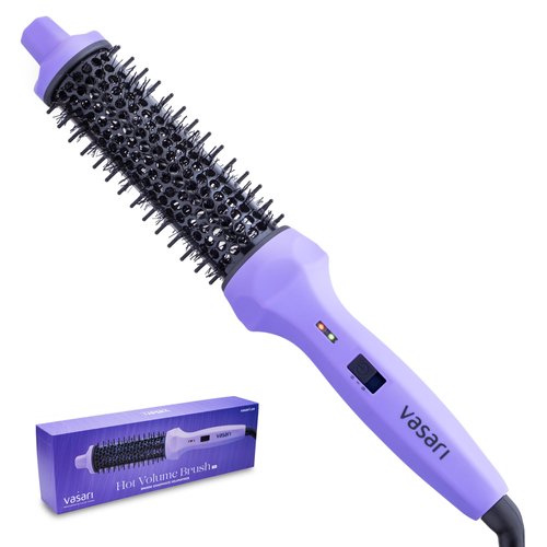 Vasari Extra-Long Round Thermal Brush 1.3 Inch | Curling Brush Iron with Ionic Ceramic Barrel for Creating Loose Curls and Volume | Hot Roller Brush with Tangle-Free Technology | NOT A Hair Dryer